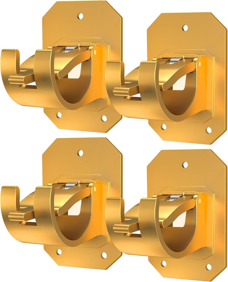 Codoule 4PCS No Drill Curtain Rod Brackets,Curtain Rod Holders No Drilling,Adhesive Curtain Rod Hooks - Image 1